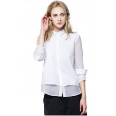 White Long Sleeves Button Down Shirt