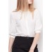 White 3/4 Sleeves Button Down Shirt