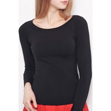 Black Plain Long Sleeves Tee