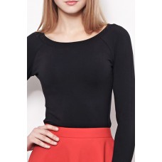 Black Plain Long Sleeves Tee