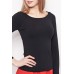 Black Plain Long Sleeves Tee