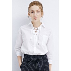 White Band Pocket Button Down Shirt