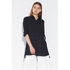 Black Pockets Button Down Shirt