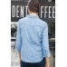 Sky Blue Pockets Denim Button Down Shirt