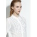 White Beading Button Down Shirt