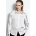 White Contrast Collar Button Down Shirt