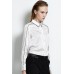 White Contrast Collar Button Down Shirt