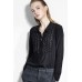 Black Beading Button Down Shirt