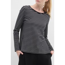 Black Striped Slit T-Shirt