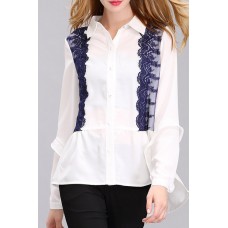 White Lace Buttoned Shirt