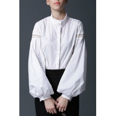 White Lantern Sleeves Shirt