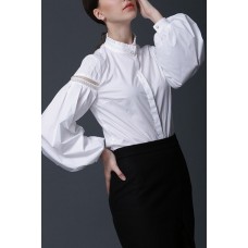 White Lantern Sleeves Shirt