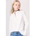 White Bow Sleeves Shirt