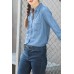 Blue Pockets Denim Button Down Shirt