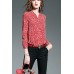 Red Print Button Down Shirt