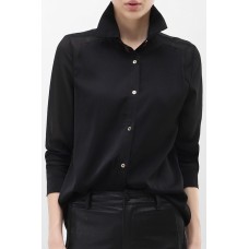 Black Contrast Collar Shirt