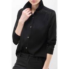 Black Contrast Collar Shirt