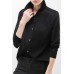 Black Contrast Collar Shirt