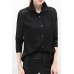 Black Contrast Collar Shirt