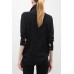 Black Contrast Collar Shirt