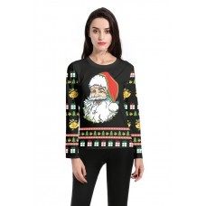 Black Santa Claus Long Sleeves Tee