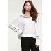 White Sailor Collar Long Tee