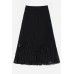 Black Lace Pleated Skirt