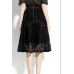 Black Lace Knee Length Skirt