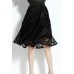 Black Lace Knee Length Skirt