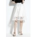 White Lace Knee Length Skirt