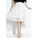 White Lace Knee Length Skirt