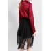 Black Silk Knee Length Skirt