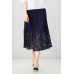 Blue Lace Pleated Skirt