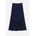 Blue Lace Pleated Skirt