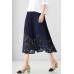 Blue Lace Pleated Skirt