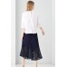 Blue Lace Pleated Skirt