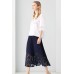 Blue Lace Pleated Skirt