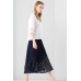 Blue Lace Pleated Skirt