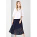 Blue Lace Pleated Skirt