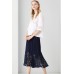 Blue Lace Pleated Skirt