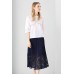 Blue Lace Pleated Skirt