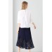 Blue Lace Pleated Skirt