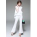 White Sleeveless Top with Flared Pants