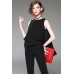 Black Sleeveless Top with Flared Pants