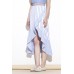 Light Sky Vertical Stripped Ruffles Skirt