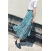 Green Print High Waist Skirt