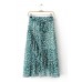 Green Print High Waist Skirt