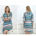 Blue Stripped Half Sleeves Nightgown