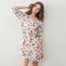 Red Floral Print Button down Nightgown