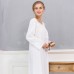 White Long Sleeves Cotton Maxi Nightgown